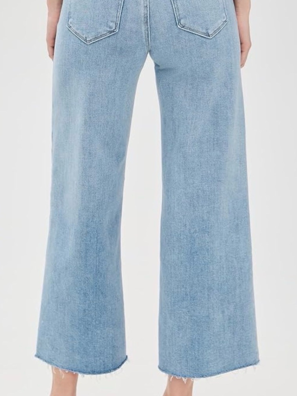 PAIGE Light Blue Wide Leg Crop Jeans - Picture 2 of 10